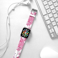 Apple Watch Series 1 , Series 2, Series 3 - Apple Watch 真皮手錶帶，適用於Apple Watch 及 Apple Watch Sport - Freshion 香港原創設計師品牌 - 粉紅花樣圖案 cr15