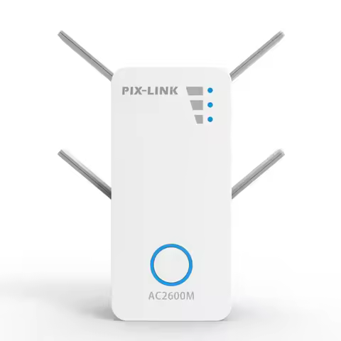 PIX-LINK LV-AC10 2600Mbps WiFi Extender, Dual Band Wireless Repeater, 4 High Gain Antennas, Gigabit 