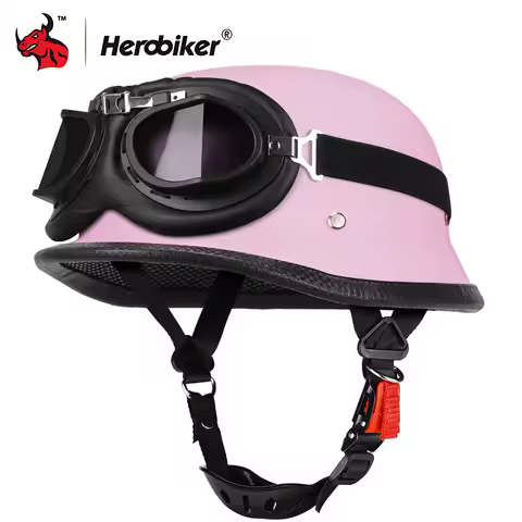DOT Certified Retro Motorcycle Half Helmet With Eyewear Vintage Unisex Open Face Helmet S-XXL For Cr