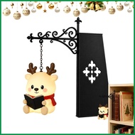 Bookshelf Lamp for Library Shelf Warm Cute Vintage Christmas Santa Reindeer Library Lantern Bookshel