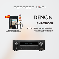 Denon AVR-X1800H 7.2Ch Atmos Network AV Receiver [FREE Audioquest Pearl HDMI Cable 1.5 Meter]