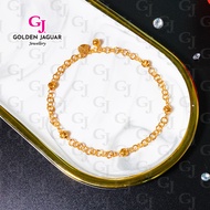 GJ Jewellery Emas Korea Emas Bangkok Anklet - Rantai/Gelang Kaki Bulan Sabit 9 + Audi Nipis Kikir (3