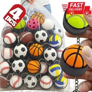 [Fast Delivery] 3D Print Spherical Button Keychains - Souvenir Gifts - Basketball Clicker Keyrings -