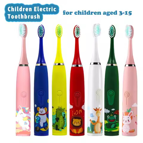 Children Sonic Electric Toothbrush Cartoon Kids With Replace The Toothbrush Head Ultrasonic Electric