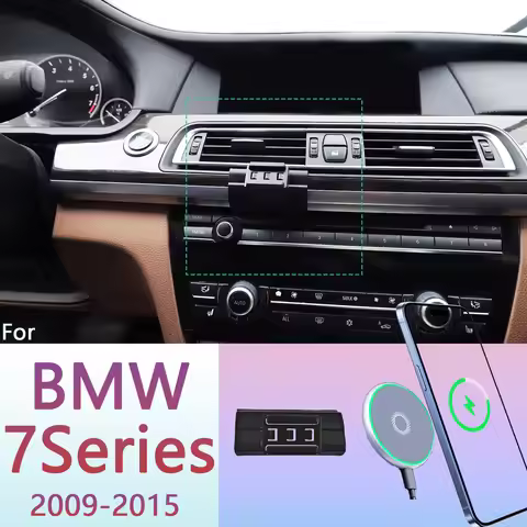 For BMW 7 Series 730i 740i F01 2009-2015 Magnetic Phone Holder 15W Wireless Charging Phone Stand Mag