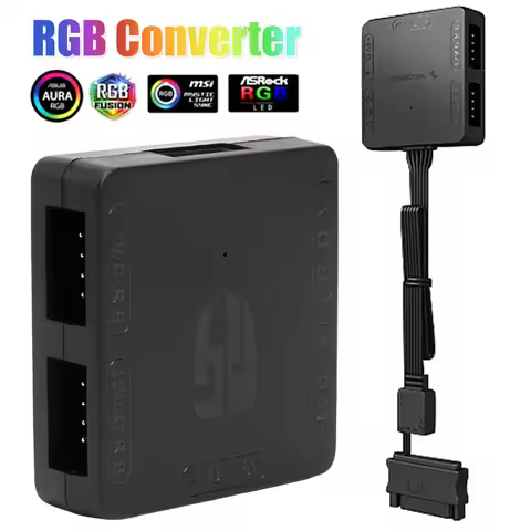 RGB Converter 5V 3Pin ARGB To 12V 4 Pin RGB Light Transfer RGB Fan Converter Powered By SATA for RGB