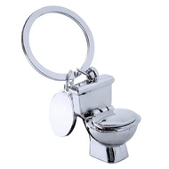 Funy Mini Toilet Shape Pendant Keychains Creative Metal Water Closet Keyring for Women Men Car Key Holder Bag Ornaments