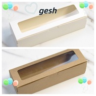 GESH1 20Pcs White Pastry Packaging Container, 2 Colors Dessert Cookies Treat|Boxes, Small Kraft Paper with  Window Delivery Box Wedding Gift