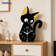 Hellery Silent Cat Table Clock Acrylic Modern Art Decorative Desk Clock Ornament for Kids Room Shelf