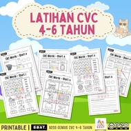 SOFTCOPY Latihan CVC Umur 4 - 6 Tahun Tadika Consonant Vocal Worksheet Preschool Kindergarden