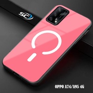 HP OPPO A74/A95 4G Motif Case (MAGSAFE) Latest softcase and hardcase glossy (SC) Selampet Case - Cus