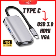 Type C to HDMI Adapter Type C Hub USB C to HDMI Type-C to VGA to USB-C Hub HDMI Adapter Laptop