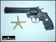 拼現金4吋左輪槍之黑色巨蟒PYTHON357手槍空氣槍生存遊戲玩具槍(另售6吋款)附六發彈殼