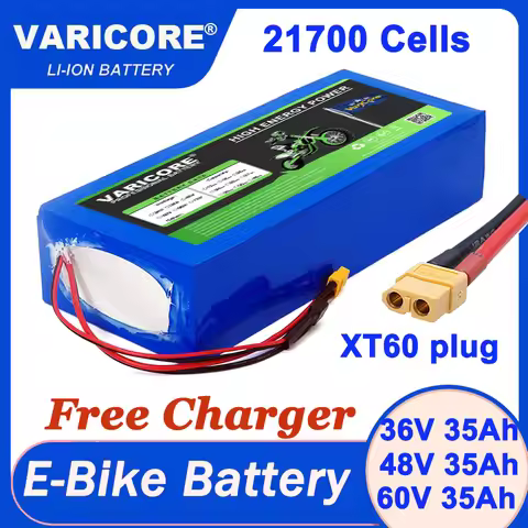 VariCore 36V 48V 60V 35Ah 21700 Lithium Battery Pack 42V 54.6V 67.2V Rechargeable batteries Charger