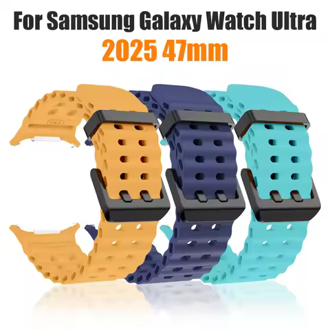 Silicone Watch Strap For Samsung Galaxy Watch Ultra 2025 47mm Replacement Smart Watch Band For Galax