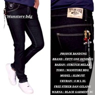 Fifty One Denim 51 Men's Slim Fit Stretch Soft Jeans Pants Black Garment