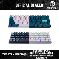 Tecware B68 / B68+ Plus Wireless RGB Mechanical Keyboard (Hot swappable) [Black / White]