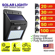 Lampu Solar Led Solar Motion Sensor PIR Light 20 / 30 / 48 / 50 / 100 LED  Waterproof Outdoor Garden LG1