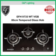 EF 86cm Tempered Glass 2 Burner Cooker Hob Gas Stove EFH 9733 WT VGB