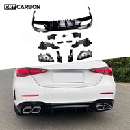 On sale for Benz C Class W206 C200 C260 C300 C43 C63 for AMG 2022+ Car Rear Bumper Lip Diffuser Spoi