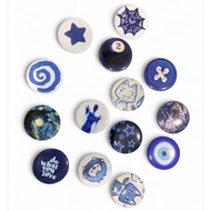 Jarco - Button 44mm - Button pin | Aesthetic Button Pin | Bags pin | Blue Series