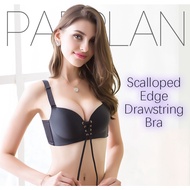Drawstring Bra with Scalloped Edges and Adjustable straps