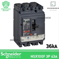 MCCB 3 PHASE 63 AMPERE 3P 63A BREAKER SCHNEIDER NSX100F TM63D
