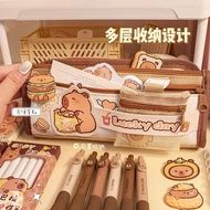 CAPYBARA BÓP VIẾT / HỘP ĐỰNG BÚT VIẾT / TÚI ĐỰNG MỸ PHẨM HÌNH CAPYBARA DỄ THƯƠNG HOT TREND