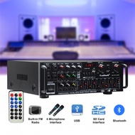 Sunbuck Bluetooth Stereo Amplifier 2000W Audio Power Amp HIFI 326BT 12V/220V Speaker Remote Control Car Home Karaoke