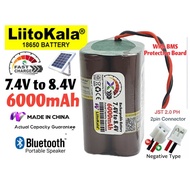 Rechargeable 7.4V  8.4V 18650 6000mah 2S2P Li Ion Battery BMS Radio Solar Light Amplifier LED Light 