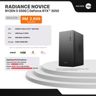 IDEALTECH RADIANCE NOVICE AMD GAMING PC ( AMD RYZEN 5 / NVIDIA RTX3050 6GB / 8GB RAM / 256GB SSD )