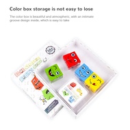 Building Puzzle Blocks - Colorful Emoji Cube Expressions Kids Game Board