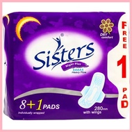 ▪ ﹊ ✙ Sisters Sanitary Napkin Overnight Heavy Flow Dry Wings | 27cm 8pcs