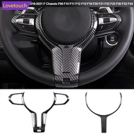 LOVETOUCH Carbon Fiber Car Interior Steering Wheel Cover Trim For BMW X1 X2 X3 2016-2021 F Chassis O