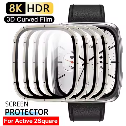 3D Coverage Screen Protector for Amazfit Active 2 Square Anti-Scratch Cover Films HD SmartWatch Film