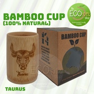 Eco-friendly Natural Bamboo Cup with engraving (Taurus x1)