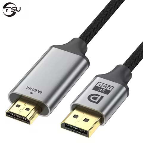 FSU DisplayPort 1.4 to HDMI-compatible 2.1 HDR 2.3 Active Adapter,Support 8K@60Hz,4k@240Hz,HDR,Uni-D