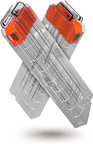 EKIND 12-Dart Clips Compatible with Nerf Elite Magazines - Quick Reload Soft Dart Ammo Clip for Nerf Toy Guns (2-Pack, Transparent)