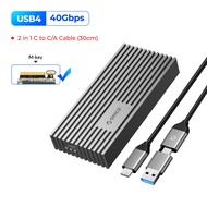 USB4.0 ORICO M.2เคส SSD 40Gbps M2 NVMe Case เข้ากันได้กับ Thunderbolt 3 4 USB3.2 USB 3.1 3.0 Type-C