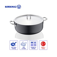 Korkmaz Doria Non-Stick Stock Pot with Lid 32cm 10L, Induction Compatible
