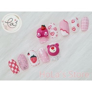 Nailbox set of 10 fake nails, lovely pink style up nails (02)