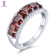 Lohaspie Đồ Trang Sức Bất 1.7 Carats Rắn Sterling Bạc 925 Nhẫn Ngọc Thạch Lựu tự nhiên Nhẫn 925 Vòng