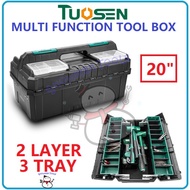 TUOSEN TOOLBOX 20" 500MM MULTI FUNCTION TOOLBOX 2 LAYER 3 TRAY TOOL BOX STORAGE BOX HIGH ENDURANCE T