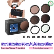 aMagisn ND CPL UV Lens Filter for DJI Action 5 Pro/4/3 ND8/16/32/64 Filters for Osmo Action 5 pro 4 