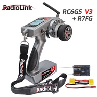 Radiolink RC6GS V3 2.4G 7 Channel RC Radio Transmitter with R7FG/R8FG Receiver Gyro Telemetry Remote