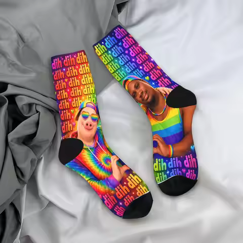 Men Socks John Pork Dequavious Pork Dih Gay Pride Month Brainrot Meme Stockings Soft Socks Autumn Fa