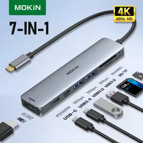 MOKiN USB HUB to 4K HDMI Type C Hub Adapter Docking Station for MacBook Pro/Air USB 3.0 SD/Micro SD 