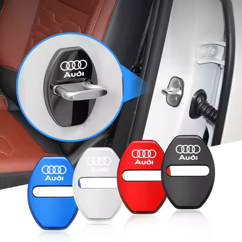4PCS Car Door Lock Cover Stainless Steel Protection Car Goods For Audi Sline A1 A3 A4 A5 A6 A7 A8 B8