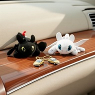 Toothless Dragon Car Charm Set:、 Set Pesona Naga Tanpa Gigi: Patung untuk Topi Keledar, Kenderaan & 