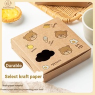 [Happiness ] Window-Opening Egg Tart Box 4/6 Pieces Baking Box Egg Tart Packaging Box Egg Tart Kraft